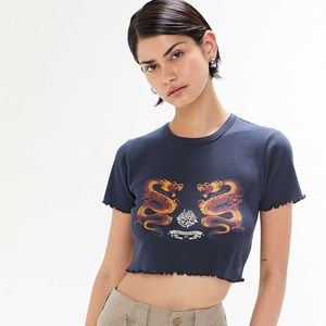 Urban Outfitters Dragon Lettuce Edge Crop Top